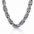 The Velvet Grove silver-tone chunky chain link necklace with a polished metallic finish.